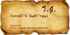 Ternák Györgyi névjegykártya